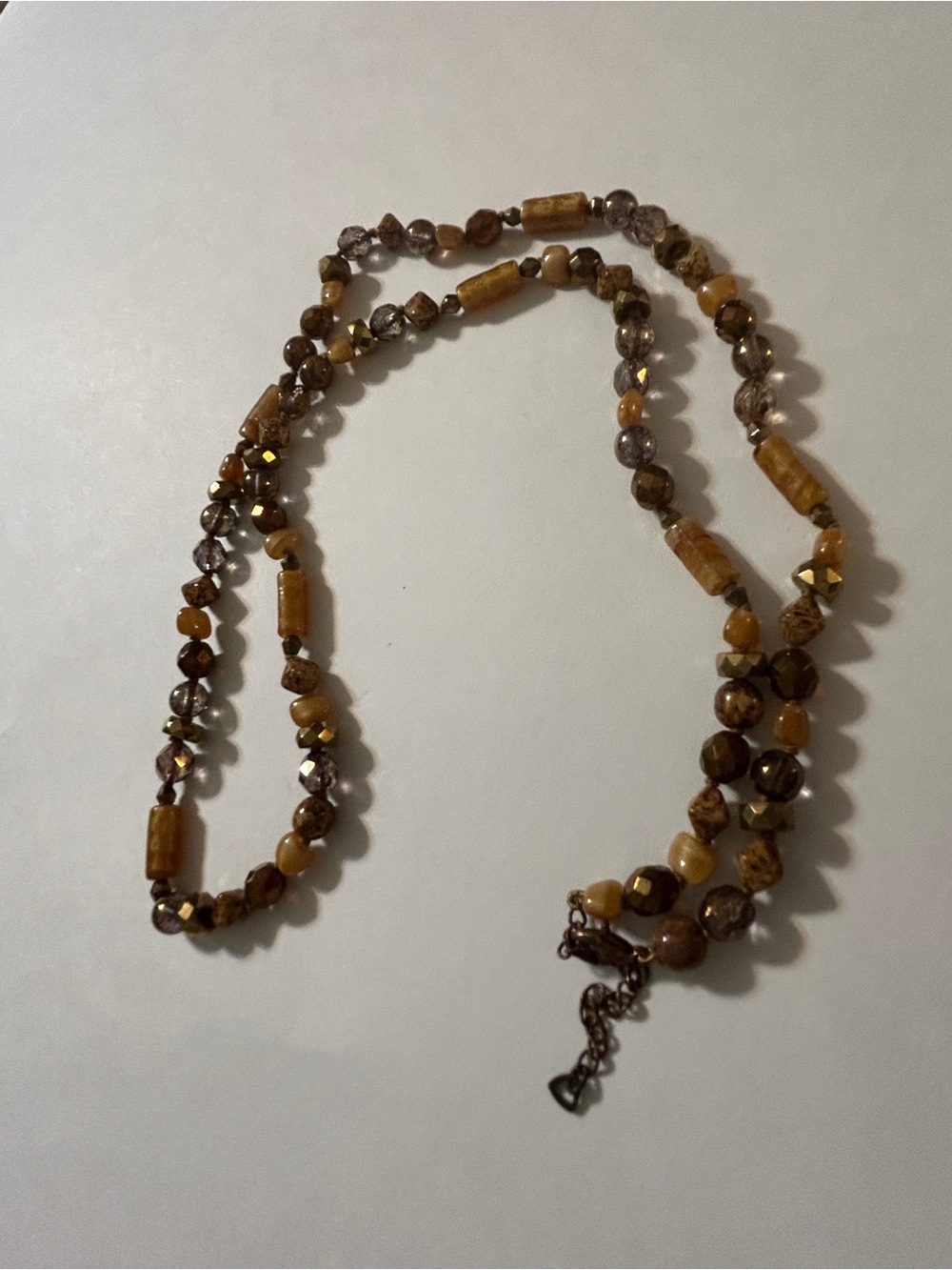 Vintage Boho Multi Strand Earth Tone Jasper Style Beaded Necklace